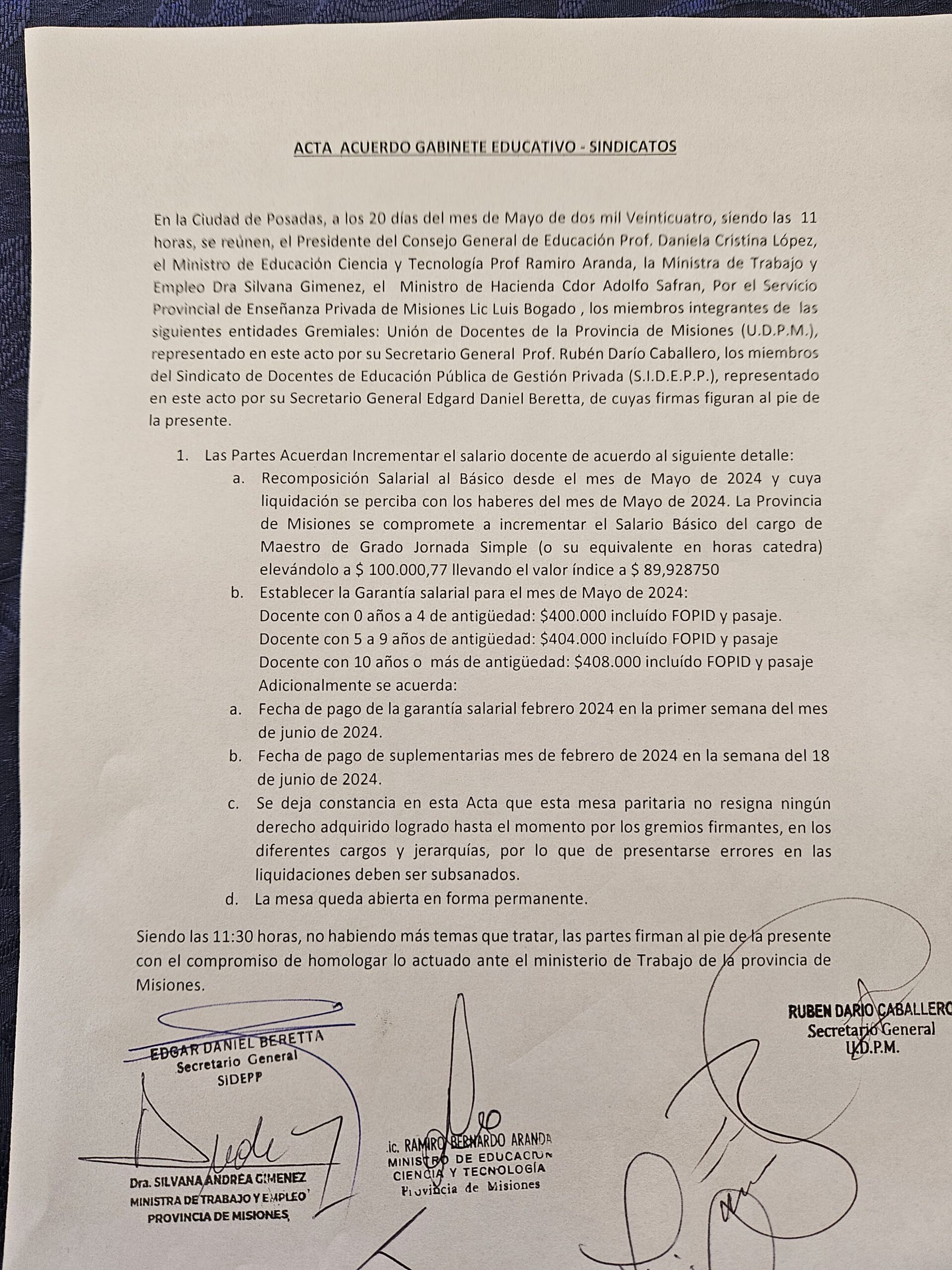 Mesa de diálogo docente llegó a un acuerdo salarial con los gremios ...