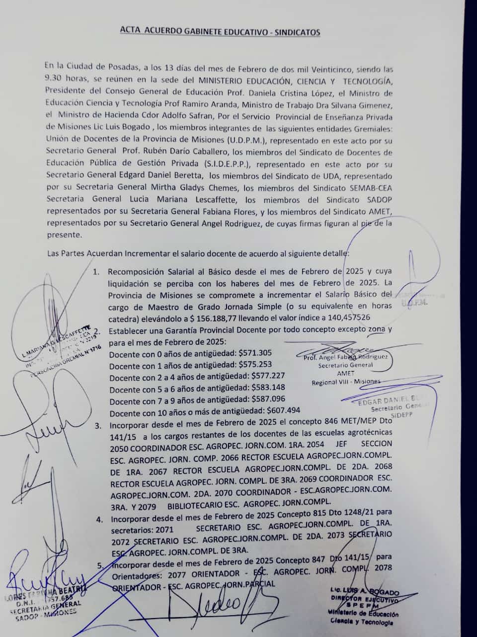 La Provincia y los gremios docentes acordaron un nuevo aumento salarial ...